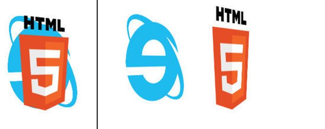 Illustrasjonen til venstre for streken viser en CSS-transformasjon av to objekter uten Preserve-3D, mens illustrasjonen til høyre viser objektene når Preserve-3D er valgt. Bilde: Micosoft/digi.no