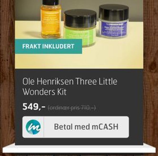 Knappen som gjør det mulig å bruke mCash også til netthandel med mobilen. Bilde: mCash