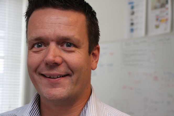 SPENT GRÜNDER: Tom-Erik von Krogh-Martinsen tror på god effekt av å få app-en og oppstartsbedriften Checkd eksponert i finalerunden av Mobile premier award. Bilde: Espen Zachariassen