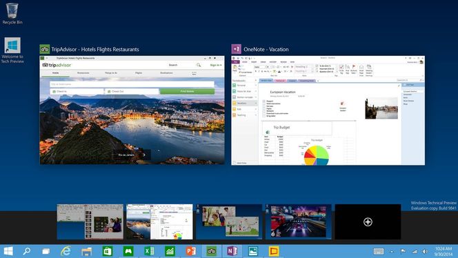 Endelig får Windows skikkelige virtuelle skrivebord. Bilde: Microsoft