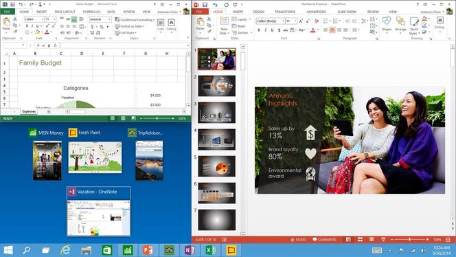 Man kan «snappe» applikasjoner på en mer fleksibel måte. Bilde: Microsoft