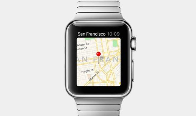 Kartapplikasjon vil selvsagt finnes på smartklokken. Bilde: Apple