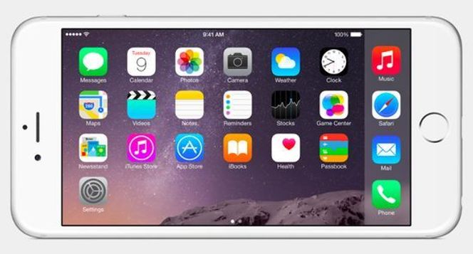 Landskapsmodusen i iPhone 6 Plus. Bilde: Apple
