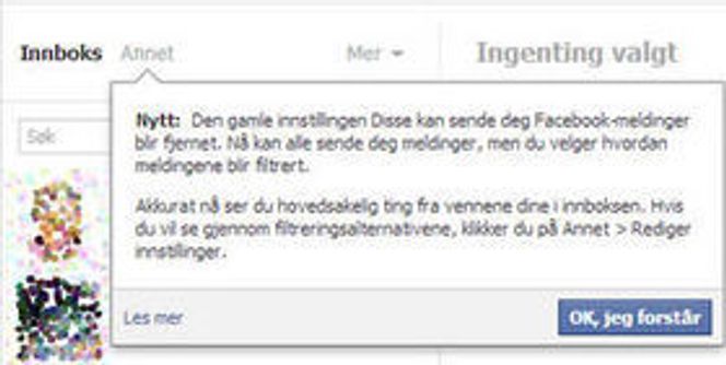 Nå kan alle sende deg meldinger på Facebook, også uvenner, folk du ikke kjenner eller andre du ikke ønsker kontakt med. Bilde: digi.no
