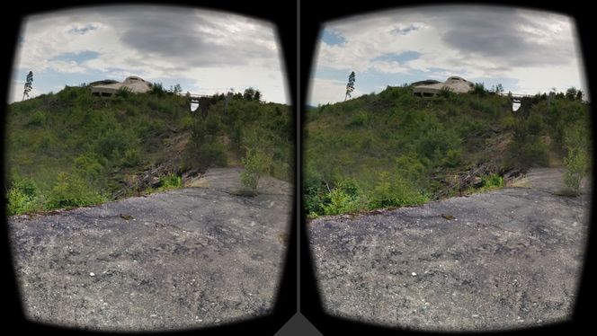 Kulebilder er blant det Cardboard-appen kan vise. Motivet er fra Høytorp fort i Mysen, Østfold. Bilde: Harald Brombach