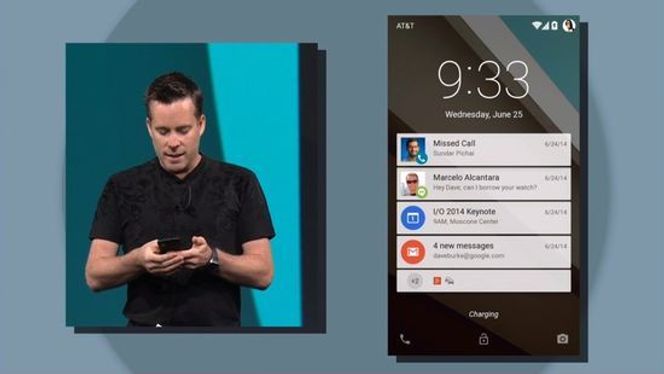 Varslinger på låseskjermen. Bilde: Google Live Stream