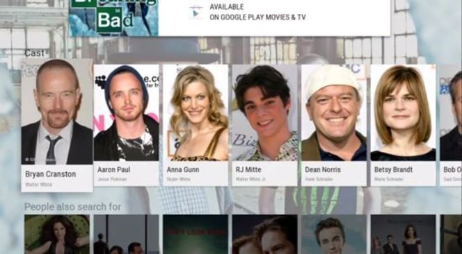 Søkegrensesnittet til Android TV. Bilde: Google Live Stream