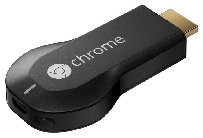 Chromecast har en HDMI-plugg i den ene enden og en USB-kontakt i den andre. Strømforsyningen skjer via USB-kontakten. Bilde: Google