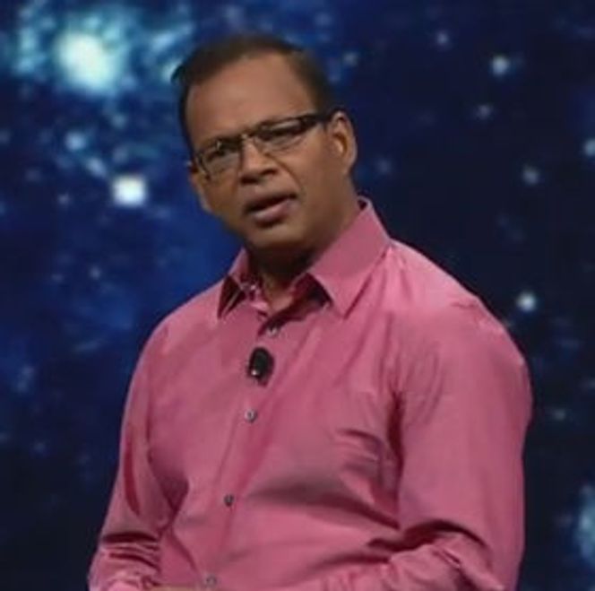Sjef for Google Search, Amit Singhal, under årets Google IO-konferanse. Bilde: Google