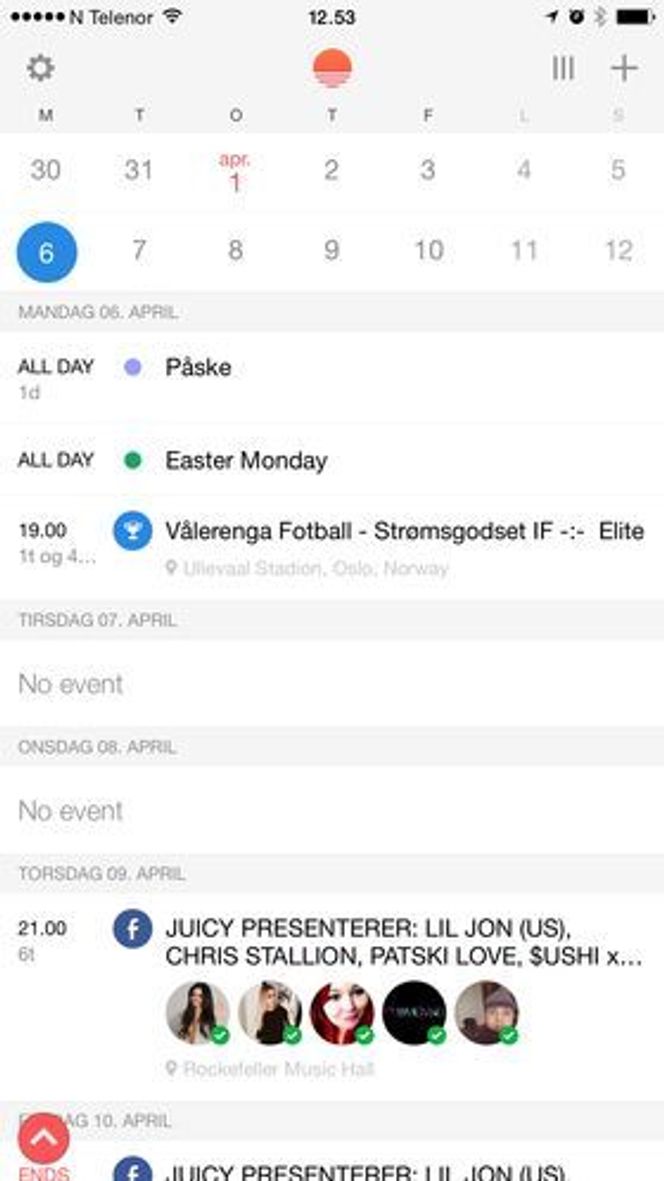 Applikasjonen henter info fra mange kilder. Bilde: Skjermbilde