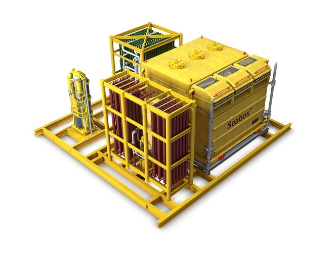 Boksen: Renseanlegget på havbunnen kan produsere vann fritt for sulfater ved hjelp av mikrofiltrering og membraner. Prototypen av anlegget vil koste ca. 160 millioner. Foto: Seabox