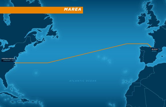 Det er et godt stykke fra Virginia Beach til Bilbao. Bilde: Microsoft og Facebook