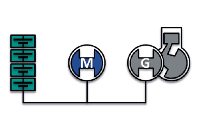 Batterigevinster: Ved å introdusere et batteri i en krets hvor en dieselelektrisk generator driver en elmotor kan man både redusere genereringseffekten som ellers må dimensjoneres for å ta belastningstoppene. I tillegg kan dieselmotoren kjøres på et mye mer økonomisk turtall fordi kraftbehovet ikke varierer så mye. Foto: Grenland Energy