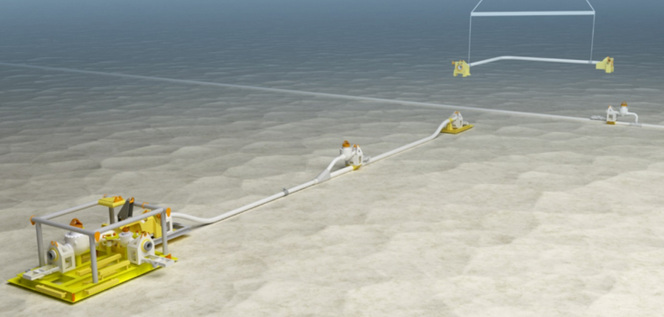 UNDER VANN: Nautilus Subsea har spesialisert seg på å kunne lage alle strukturer som trengs for å koble brønnen på havbunnen sammen med plattformen på havoverflaten. . Bilde: Nautilus Subsea