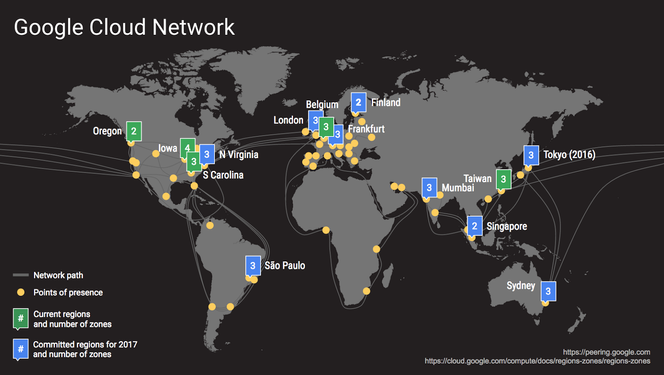 Inkludert den kommende nettskyregionen i Tokyo, har Google nå offentliggjort planer om ni nye regioner det kommende året. Foto: Google