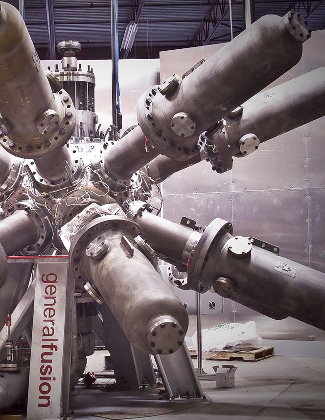 Testrigg: General-Fusion har bygget en testrigg som skal vise om mekanikken holder mål:. Foto: General Fusion