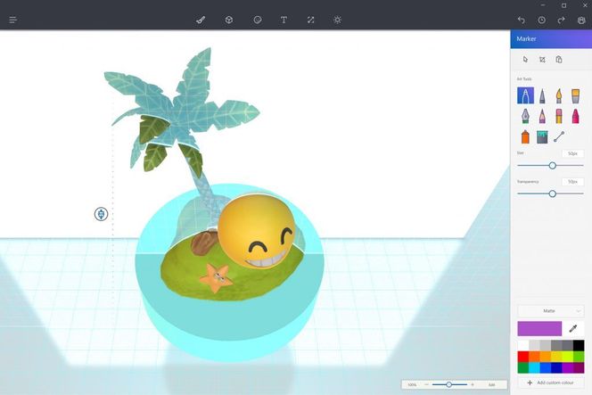 3D-støtte i Paint-applikasjonen er blant nyhetene som kommer til Windows 10 til våren. Foto: Microsoft