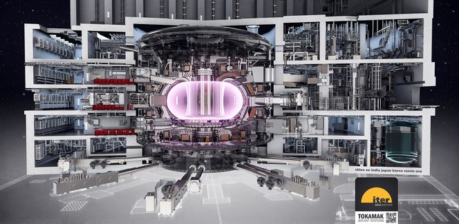 Tokamak: ITER i Frankrike vil blir verdens største Tokamak med en plasmaradius på 6,2 meter og et plasmavolum på 840 kubikkmeter. Her vil plasmaet oppnå en varme på mellom 150 og 300 millioner grader. Foto: ITER