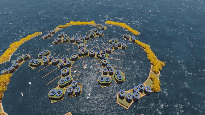 Storm Makes Sense of Shelter er designet for å tåle storm og hardt vær. Foto: Simon Nummy/ Atkins/ The Seasteading Institute