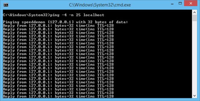 På denne pc-en sendes i alle fall ping-forespørsler til localhost til rett adresse.. Bilde: digi.no