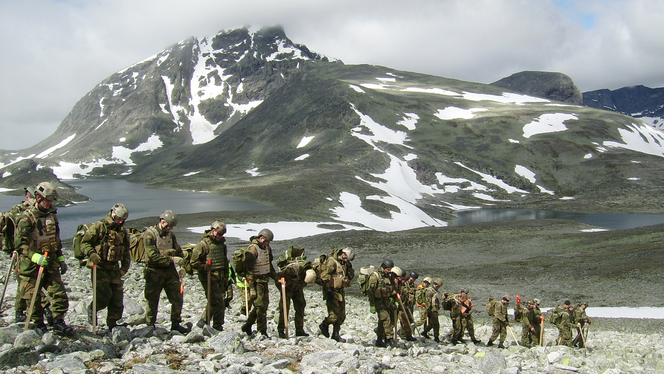 SAMARBEID FOR MILJØ: Militære ryddemannskaper går manngard som en del av Forsvarsbygg oppdrag med å tilbakeføre Hjerkinn skytefelt til naturen .
