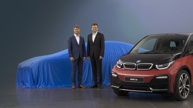 Harald Krüger og Klaus Fröhlich presenterte BMWs nye elbilstrategi torsdag. Foto:  BMW