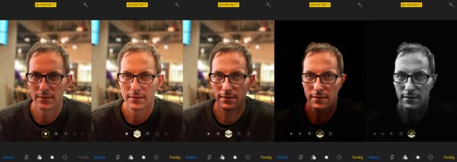 Med Portrait Lightning-funksjonen brukes begge kameraene i iPhone 8 Plus til å beregne dybdeinformasjon, slik at et ansikt kan lyssettes på ulike måter, eller bakgrunnen fjernes. Aftenpostens Per Kristian Bjørkeng fikk være modell for anledningen. Foto: Kurt Lekanger