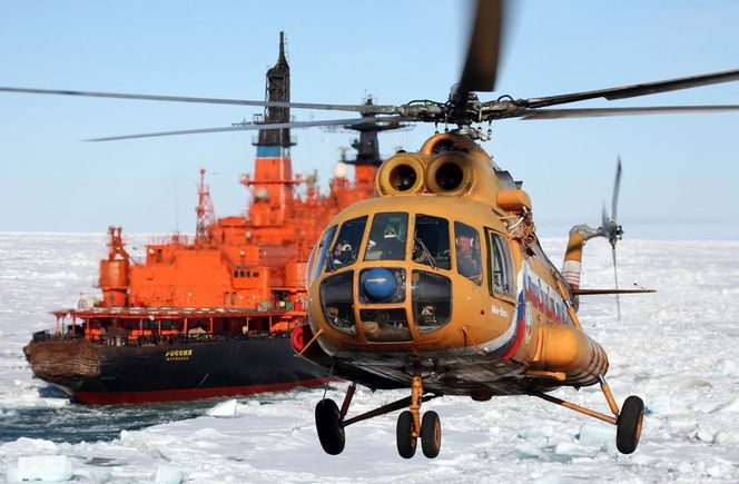 Et slikt bilde ble vist på storskjerm på Solakonferansen til skrekk og advarsel. Foto:  Russian Helicopters