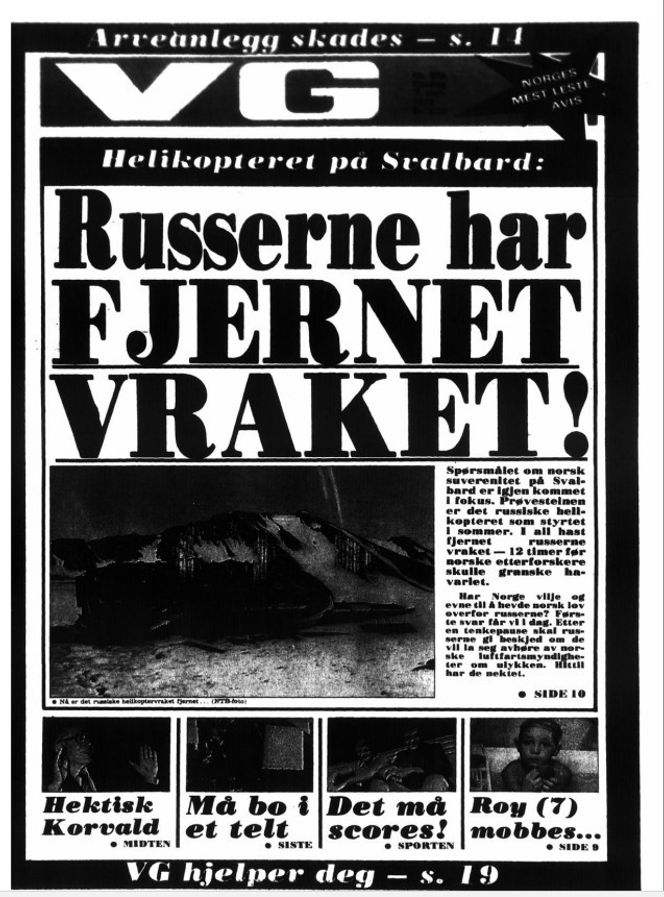 Faksimile av VG 7. september 1977.