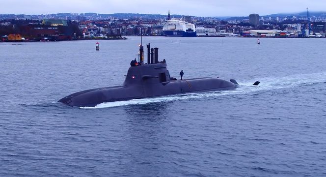 U36 i indre havnebasseng i Oslo i desember 2016. Bilde: tkMS