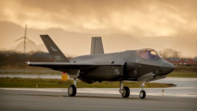 Et av de tre første norske F-35A (AM-10) uten påmontert bremseskjerm. Bilde:  Eirik Helland Urke