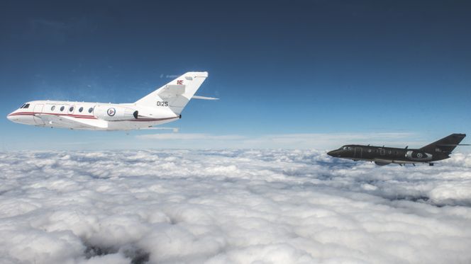 To DA-20 i formasjonsflyging fra Gardermoen. Foto:  Olav Standal Tangen / Forsvarets forum