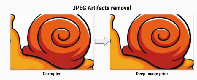 Vi kan bare håpe at JPEG artifacts nå er historie. Skjermdump fra https: //dmitryulyanov.github.io/deep_image_prior.