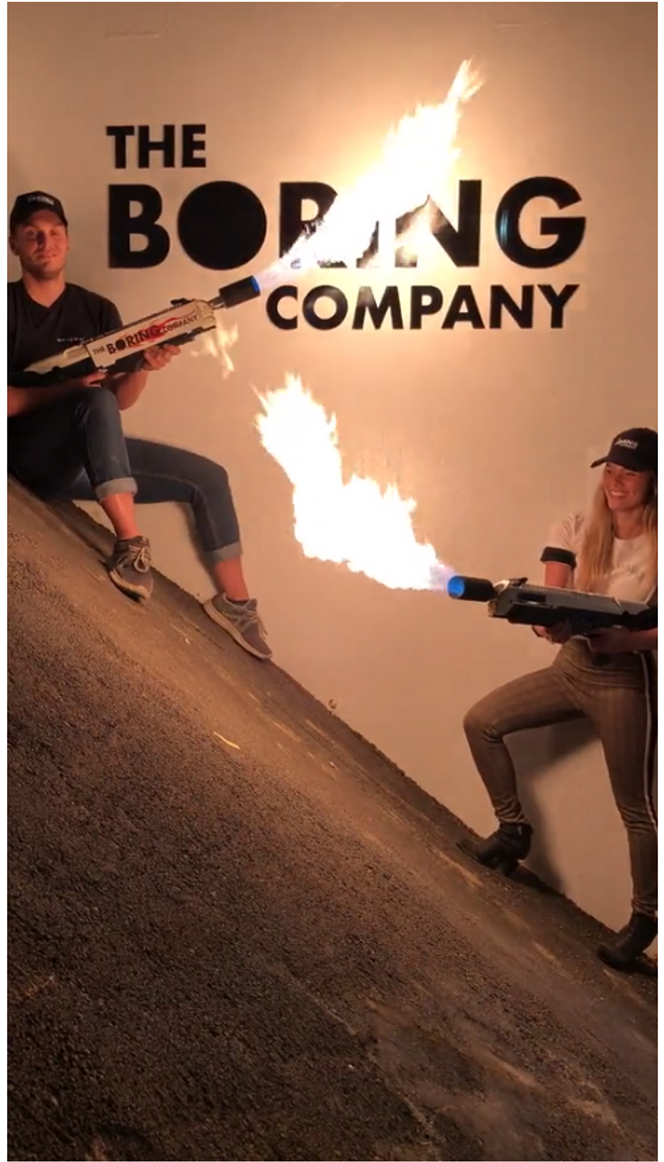 Flamethrower — The Boring Company Foto:  Skjermdump.