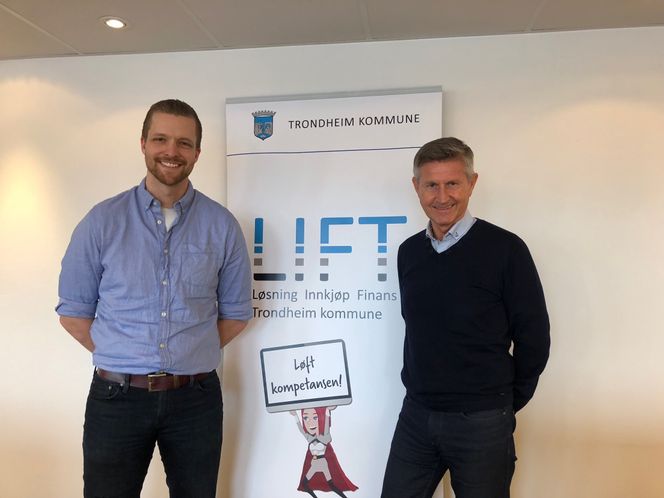 Prosjektleder, Innføring – Lars Dyrdahl (t.v) og Prosjektleder, Anskaffelse, Terje Hansen (t.h.) Foto: Trondheim kommune