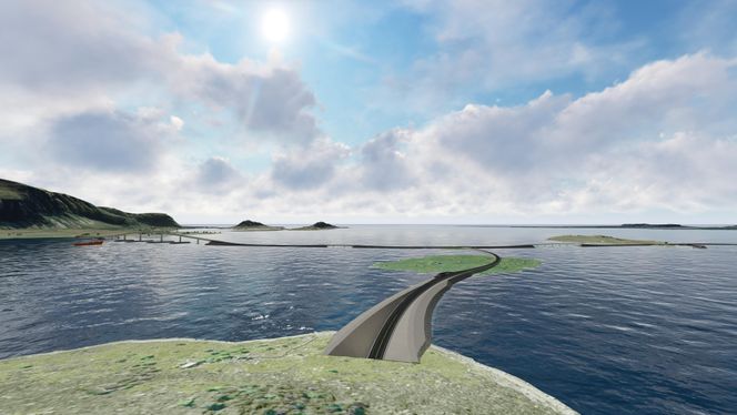 <p>Nordøyvegen vil bestå av tre undersjøiske tunneler: Haramsfjordtunnelen (3 500 meter), Nogvafjordtunnelen (5 730 meter) og Fjørtofttunnelen (3 680 meter), samt tre bruer. Den lengste går over Lepsøyrevet. Ill: Statens vegvesen </p>