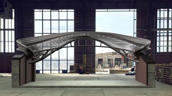 Andre versjon av designet har blitt til ved hjelp av Autodesks parametriske designprogram Dreamcatcher. Men heller ikke det holdt til møtet med virkeligheten. Foto: Joris Laarman Lab / MX3D Foto: Joris Laarman Lab / MX3D