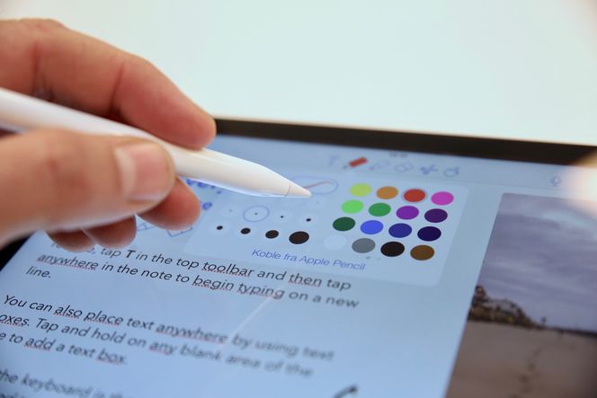Appen Notability er en av mange som støtter Apple Pencil. Nå kan pennen også brukes i Apples egne iWork-apper. Foto: Kurt Lekanger, Digi.no