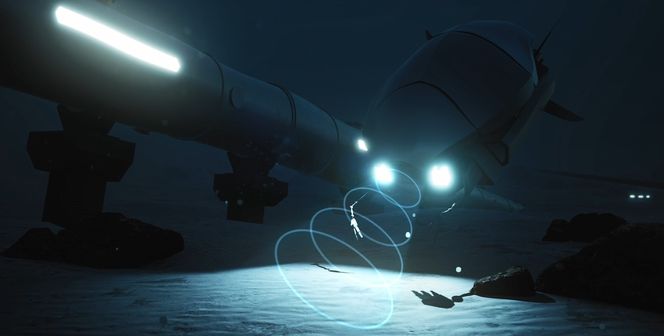 Visjon: En autonom undervannsdrone kan gjøre forhåndsprogrammerte oppgaver, inspeksjon og vedlikehold, men også vurdere undergrunnsforhold i området ved hjelp av sensorer. «Hyperloopen» i bakgrunnen kan transportere olje og gass og ta med seg reservedeler ut til feltene i enorm hastighet. Foto:  Aker BP