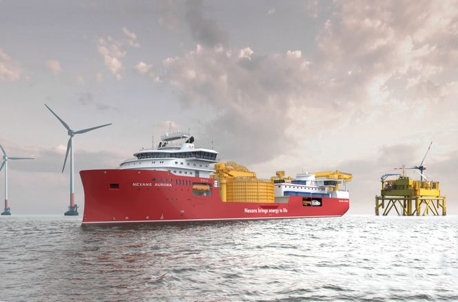 Skipsteknisk har designet kabelleggingsfartøyet på nesten 150 meters lengde for Nexans Subsea Operations. Ulstein verft fikk byggekontrakten i juli 2018. Foto: Skipsteknisk/Knut Andreas Gaard