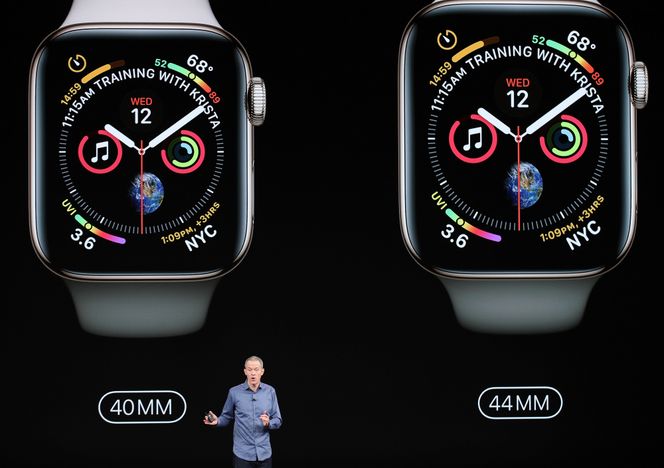 Den nye Apple Watch-modellen har fått nye urskiver og forbedret brukergrensesnitt. Foto: JUSTIN SULLIVAN/Scanpix