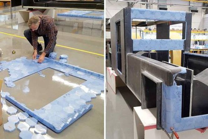 Kjøretøyet er bygget opp blant annet med byggeblokker inspirert av strukturen til bikaker. Foto: Clean2antarctica