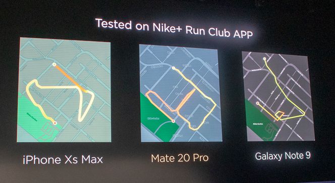 Best på sporing: Bare Mate 20 Pro klarte å vise rute godt blant alle skyskraperne. Interessant, men ikke noe norsk scenaria. Foto: Odd R. Valmot