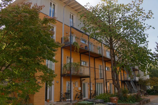 Tidlig ute: Passivhus var ikke nytt da Vauban ble bygget ut, men likevel høyst uvanlige. Bygget i tre over fire etasjer ble de rett og slett eksepsjonelle, og de fikk dermed mye mediedekning i tysk presse. Foto:   Joachim Seehusen