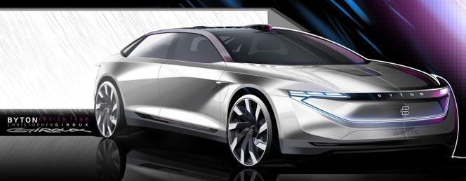 Neste bil ut: BYTON K-Byte er modelle nummer to. Den er en sedan og vil fås med enda mer avansert autonomi. Foto: Byton