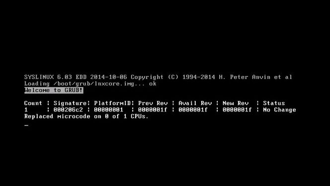 Intel Microcode Boot Loader kjøres fra en USB-pinne før pc-en vanlige operativsystem lastes. Foto: Eran Badit