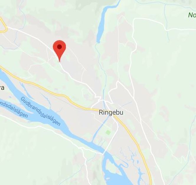 Veien går nordover fra Ringebu sentrum. Illustrasjon: Google Maps