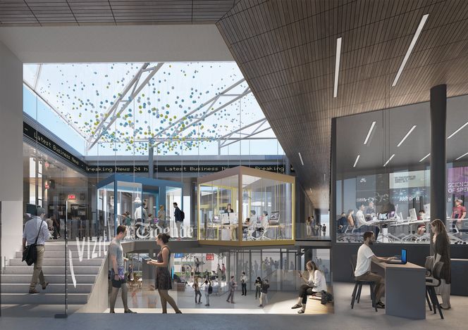 Interiørbilde fra prosjektforslaget. Illustrasjon:  Statsbygg/K Nordang AS/Peab/Link arkitektur