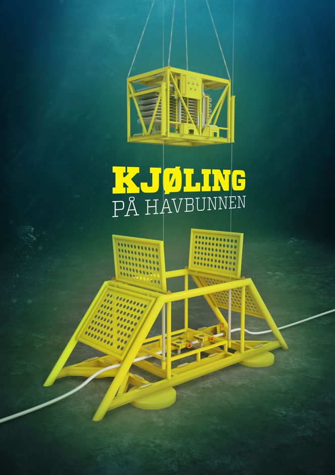 Offshore olje: Subseakjøleren slik den monteres i en struktur for olje offshore. Illustrasjon:  Future Technology