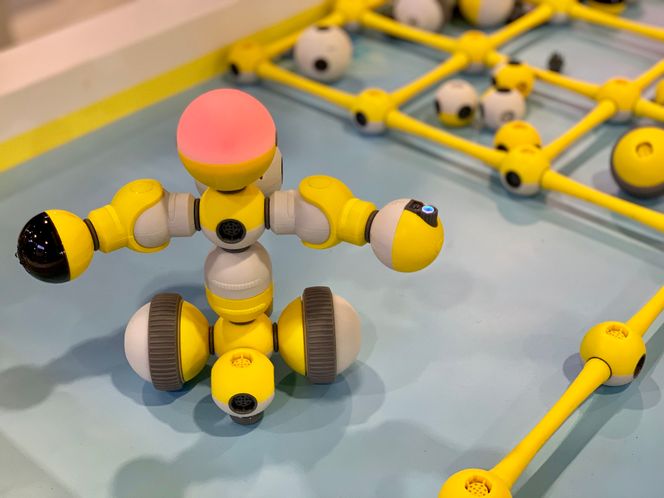 Når konstruksjonen er fullført, kan robotene styres fra en app på telefon eller nettbrett. Foto: Svein-Erik Hole